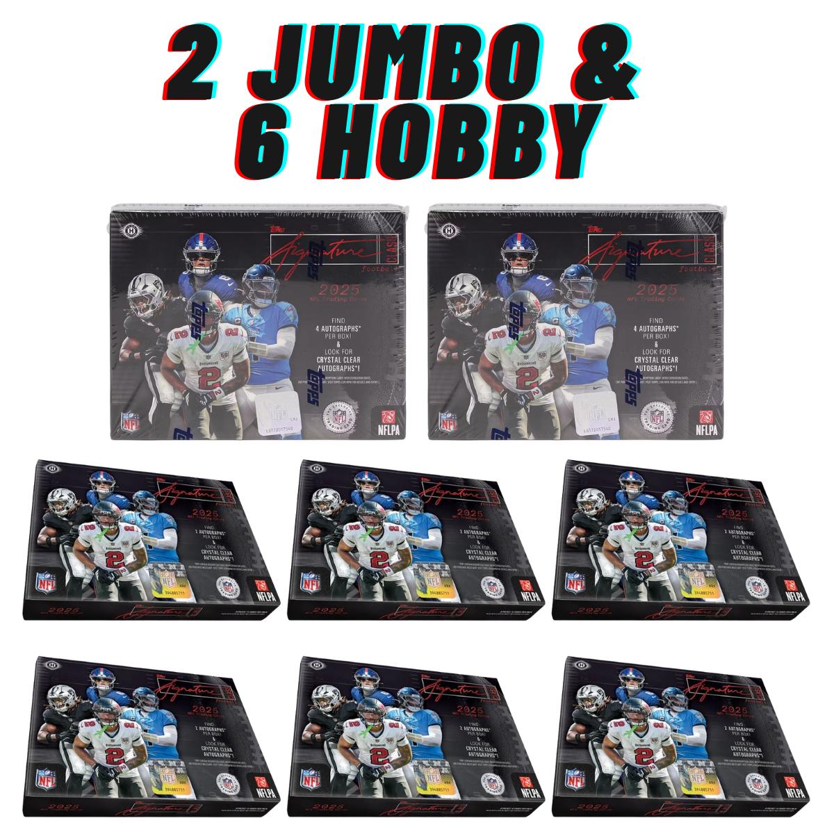 #2570: 2025 Topps Signature Class Football 8 Box Mixer Pick Your Team Break