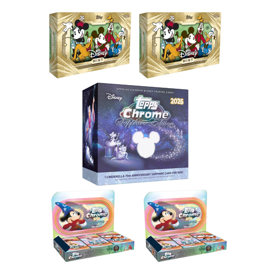 #DISNEY3: 5 Box Topps Disney Hobby Mixer - 2 Mint - 1 Sapphire - 2 Chrome