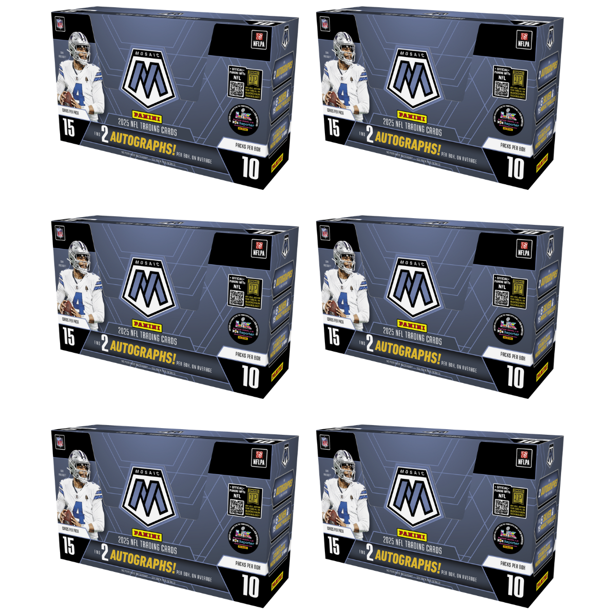 #2118: 2025 Panini Mosaic Football Hobby Half Case Break Pick Your Team